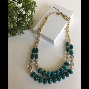 New Direction 21” Turquoise gold tone necklace